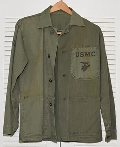WWII NAMED CORPORAL USMC P41 OR P47 HBT UTILITY JACKET & TROUSERS - Picture 1 of 7