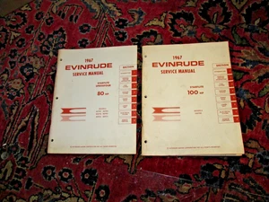 LOT Evinrude 1967 80,100 hp Service Manual Starflite Repair Shop 4359 4360 - Foto 1 di 4