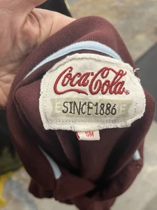 Vintage Coca Cola Polo Shirt Mens Small Burgundy Coke Since 1886 Blue Embroidery - Picture 1 of 10