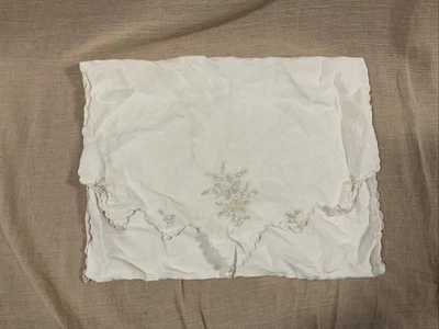 Vtg Pillow Case With Embroidery Floral Design - Image 1 of 4