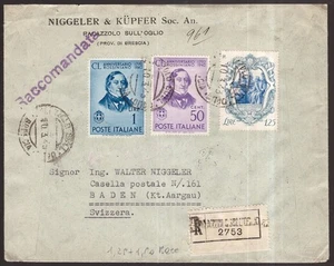 Italia Regno, raccomandata del marzo 1943 per la Svizzera   -HE66 - Bild 1 von 3