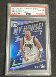 2019-20 Donruss Optic Luka Doncic My House! Holo Prizm #1 PSA 10 Mavericks - Picture 1 of 2