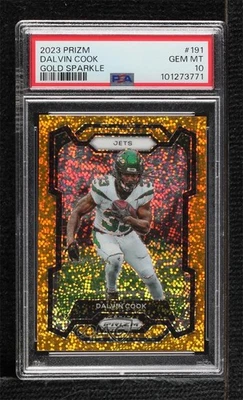 2023 Panini Prizm Gold Sparkle Prizm /24 Dalvin Cook #191 PSA 10 GEM MT - Image 1 of 2