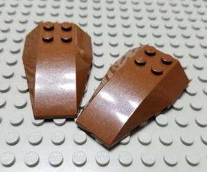 Lego Menge 2 braune 6x4 glatte Top Keile Flügel Stck. und Stücke - Bild 1 von 1
