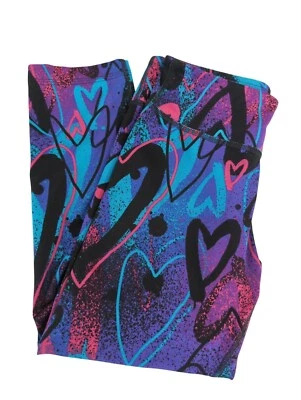 Leggings capri Zumba Love Perfect para mujer XS púrpura azul corazones entrenamiento atlético Foto 1 de 4