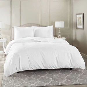 Duvet Cover Set Soft Brushed Comforter Cover W/Pillow Sham, White - Cal King - Picture 1 of 7