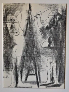 PICASSO ORIGINAL LITHOGRAPH LE PEINTRE ET SON MODELE, 1964 - Picture 1 of 3