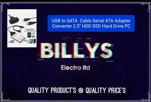 USB to SATA Cable Serial ATA Adapter Converter 2.5" HDD SSD Hard Drive PC - Picture 1 of 3