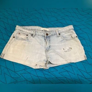 21 Denim Light Wash Distressed Denim Shorts with Cuffed Hem Size 29 - Picture 1 of 8