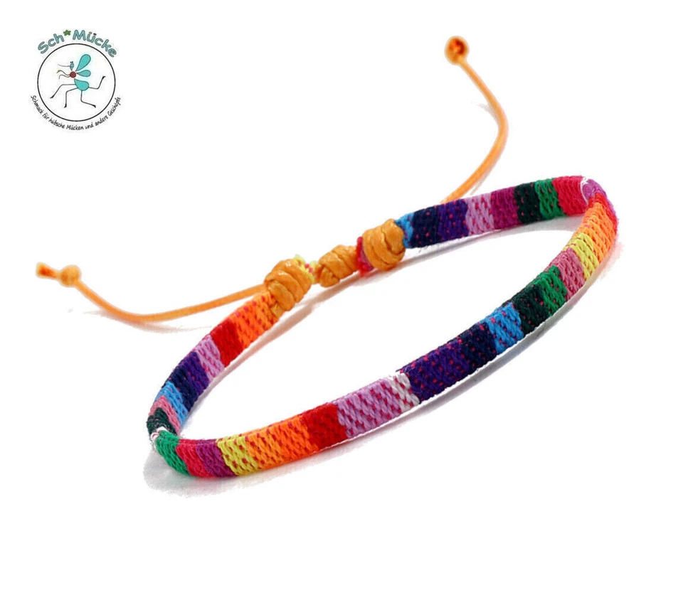 Armband bunt geflochten Freude Lebensfreude Amulett Glücksbringer Geschenkidee - Bild 1 von 1