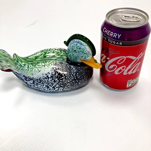 Vintage Oggetti Murano Art Glass Silver Fleck Sommerso Duck Heavy detail Labels - Picture 1 of 24