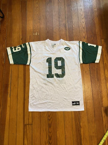 Keyshawn Johnson 19 New York Jets Puma Vintage Jersey L White Made In USA NFL #J Cover