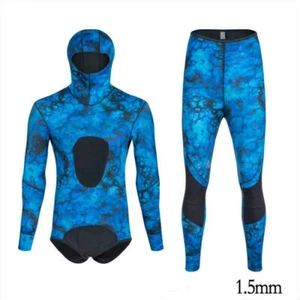 1.5mm Camouflage Wetsuits CR Triathlon Smooth Skin Neoprene Men's Diving Suit - Picture 1 of 14