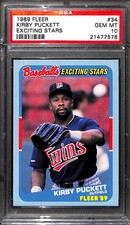 1989 FLEER EXCITING STARS #34 KIRBY PUCKETT PSA 10 21477578