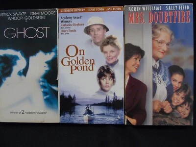 3 VHS Movies:  On Golden Pond, Ghost, and Mrs. Doubtfire - Image 1 of 4