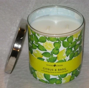 Goose Creek 2 Wick Scented Candle CITRUS & BASIL 16 oz - Picture 1 of 4