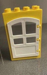 Lego Duplo YELLOW Door Window 2x4 Frame Pane White - Picture 1 of 3