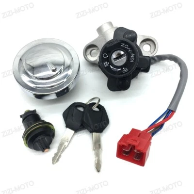 Interruptor de encendido tapa de gas combustible llave de bloqueo de asiento apta para Yamaha V-Star/XVS125/250/650/1100 Foto 1 de 4