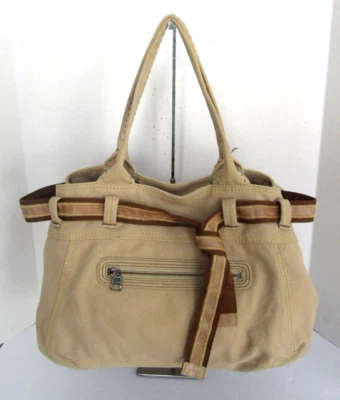 1969 Gap Jeans Shoulder Bag Womens Large Tan Canvas Jeans Tote Bag Purse - Image 1 of 4