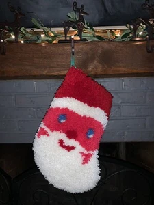 Vintage fertiger Riegelhaken Weihnachtsmann groß Weihnachtsstrumpf  - Bild 1 von 5