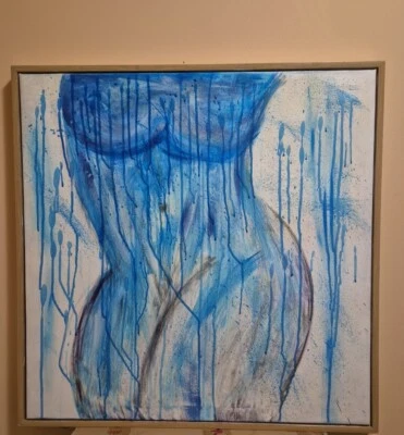 Blue Nude OOAK Erotic Sexy female Form Original Local Australian Artist  - Image 1 of 3