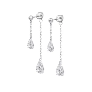 Orecchini Donna Lotus Silver LP3800-4/1 In Argento Pendenti Con Zirconi A Goccia - Foto 1 di 2