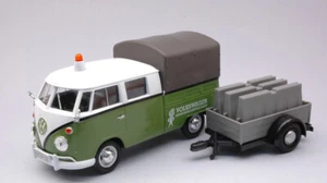 MotorMax VW T2 PICK UP ROAD MAINTENANCE TRAILER GREEN/WHITE 1:24 - Foto 1 di 1
