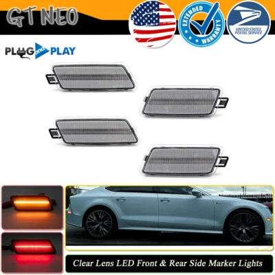 For 2012-2018 Audi A7 S7 RS7 Quattro Clear Front & Rear LED Side Marker Lights - Image 1 of 4
