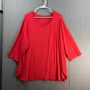 Tunica Susan Graver Petite Weekend Essentials Cool Touch Maglia Sirena Rosso 3XP - Foto 1 di 9