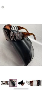 BVLGARI WOMENS SUNGLASSEES RARE! 8016-8 BROWN TORTOISE SWAROVSKI - Picture 1 of 10