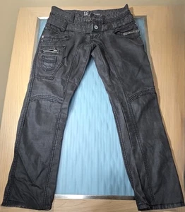 Isaac B Jeans Pants Men's Black Jeans Leather Style Waist Size 32 in L 30 in - Picture 1 of 10