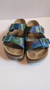 Betula Birkenstock Sandals Women's Size 36 Blue Strap With Green/Brown Flowers - Picture 1 of 7