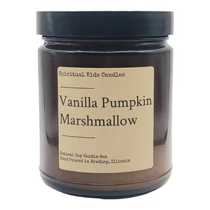 Vanilla Pumpkin Marshmallow Soy Candle 8oz HAND Poured with All Natural Soy Wax - Picture 1 of 2