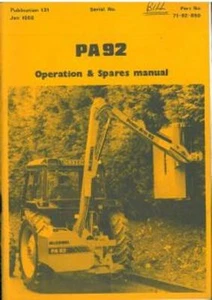McCONNEL PA92 CORTASETOS MANUAL DE OPERADOR Y PIEZAS - Imagen 1 de 1