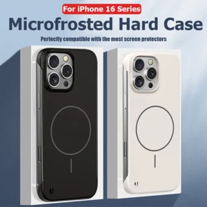 Magnetic Magsafe Hard Frameless Case For iPhone 16 Pro Max 16e 15 14 13 12 Cover - Picture 1 of 18