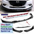 For 2014-2018 Mazda 3 Axela Carbon Look Front Bumper Body Kit Spoiler Lip +(Gift