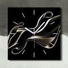 Silent Clock Canvas 30x30 Abstract liquid black Picture Wall Art Framed Decor 