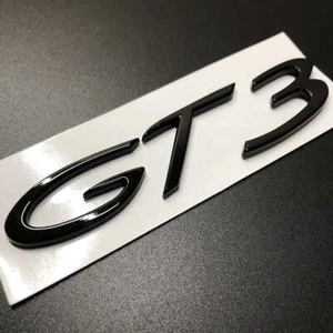 Etiqueta adhesiva negra brillante GT3 letra insignia trasera maletero coche carreras emblema para VIP 718 - Imagen 1 de 11