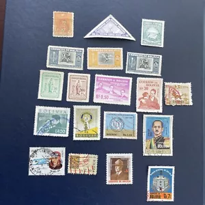 Bolivia 1899-1982 Various 19 Stamps, 3 Mints LH,10 MNH ,9 Used, See Photos - Picture 1 of 10