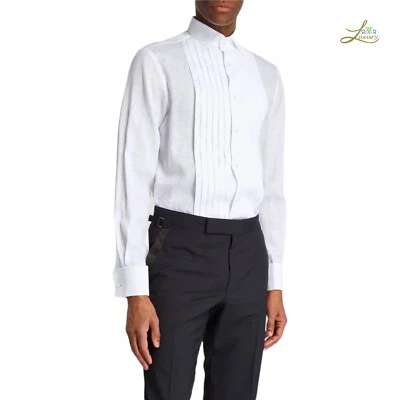 Ralph Lauren Purple Label Linen Pleated Bib Tuxedo Shirt Size 16 - Image 1 of 4