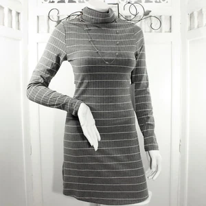HYFVE Womens Turtle Neck Dress Size S Open Back Long Sleeve Striped - Picture 1 of 11
