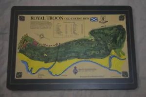 Trivet vintage Royal Troon vecchio campo da golf mappa Scozia 1878 11,5x8 - Foto 1 di 2
