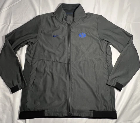 BYU Cougars Brigham Young Nike Team Issue Full Zip Jacket Gray Men's XL NICE Cover