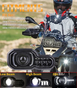 Front DRL LED Headlight Halo Angel Eye Assembly For F650GS F800GS F800R F700GS - Picture 1 of 14