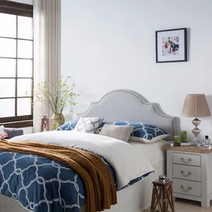 Gwenyth Studded Border Fabric Queen/Full Headboard - Picture 1 of 15