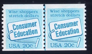 Scott #2005 Consumer Education Plate Number Coil Pair of Stamps - MNH P#4 - Picture 1 of 1