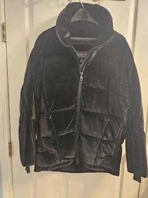 Abrigo acolchado de terciopelo Badgley Mischka negro talla SP nuevo con etiquetas Foto 1 de 4