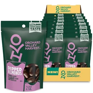 Resealable 2 oz Dark Chocolate Dipped Almonds - 14 Bags of Guilt-Free Indulgence - Picture 1 of 10