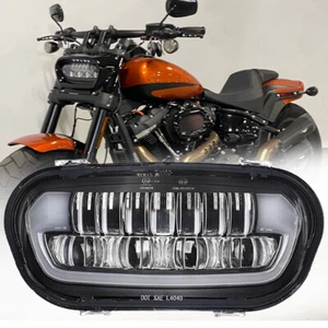 LED Headlamp DRL High low Beam For Harley Fat Bob 2018 2019 Headlight Assemblies - Picture 1 of 12