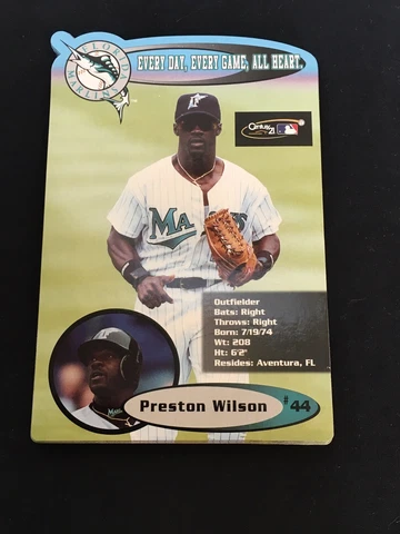 Lot of 12 Vintage Florida Marlins MLB Player Preston Wilson Stats Magnets NOS Cover